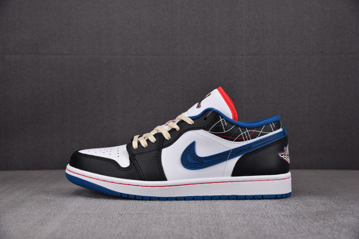 Air Jordan 1 Low ''White Industrial Blue Siren Red'' FV3622-141