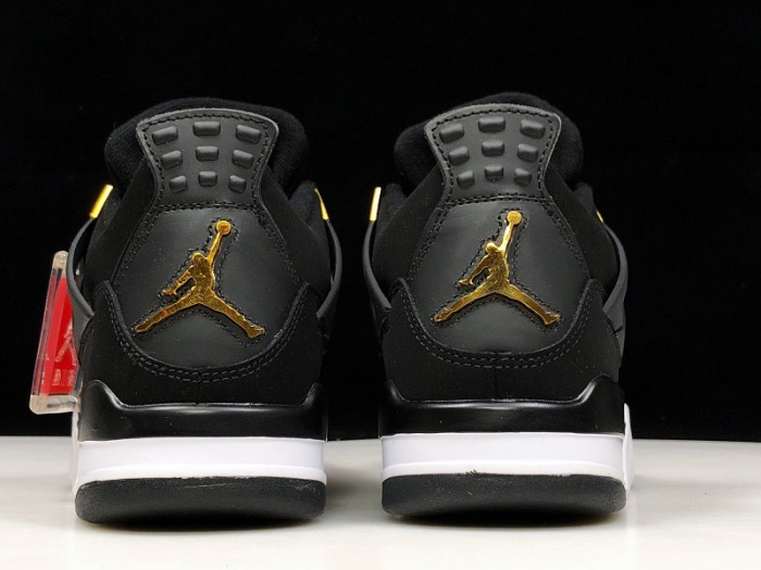 AIR JORDAN 4 “ROYALTY” BLACK/METALLIC GOLD-WHITE MENS 308497-032