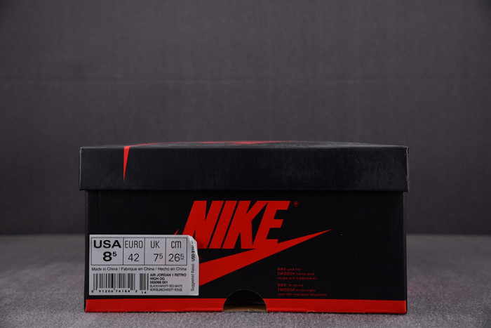 AIR JORDAN 1 RETRO HIGH OG “BANNED” RED MENS 555088-001