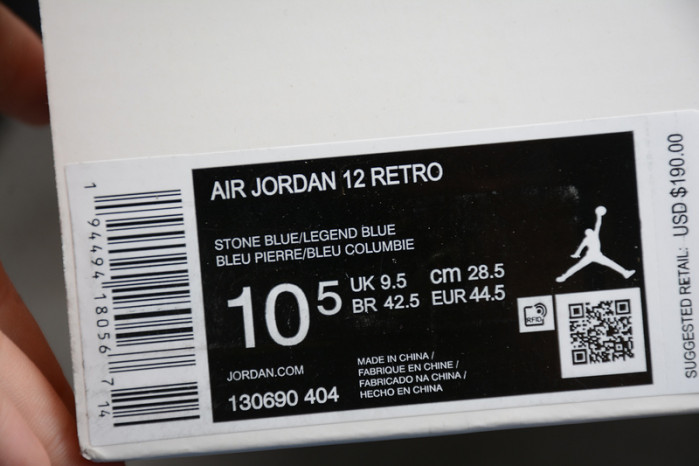 air JORDAN 12 RETRO STONE BLUE - 130690-404
